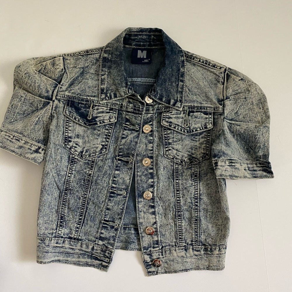 Denim Blouse - Short Sleeves